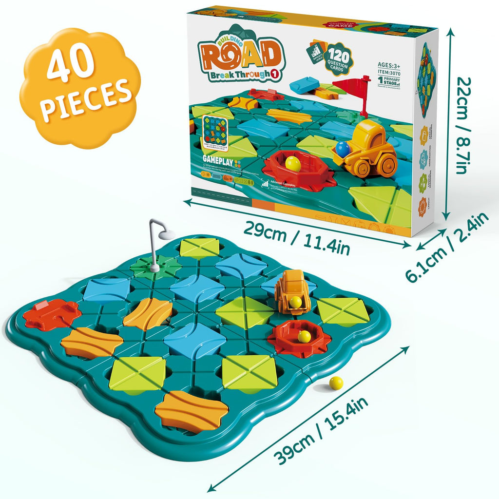 Olfrid STEM Logic Road Builder Game – 120+ Levels Maze Puzzle for Kids Ages 3-8