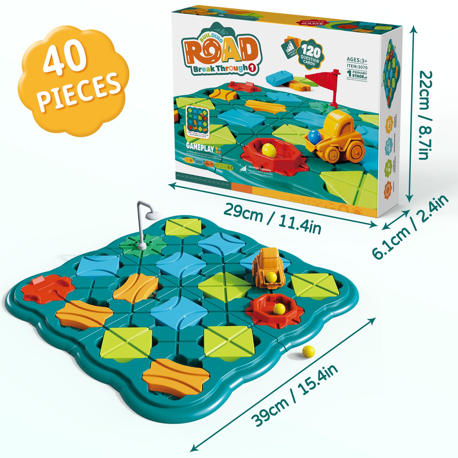 Olfrid STEM Logic Road Builder Game – 120+ Levels Maze Puzzle for Kids Ages 3-8