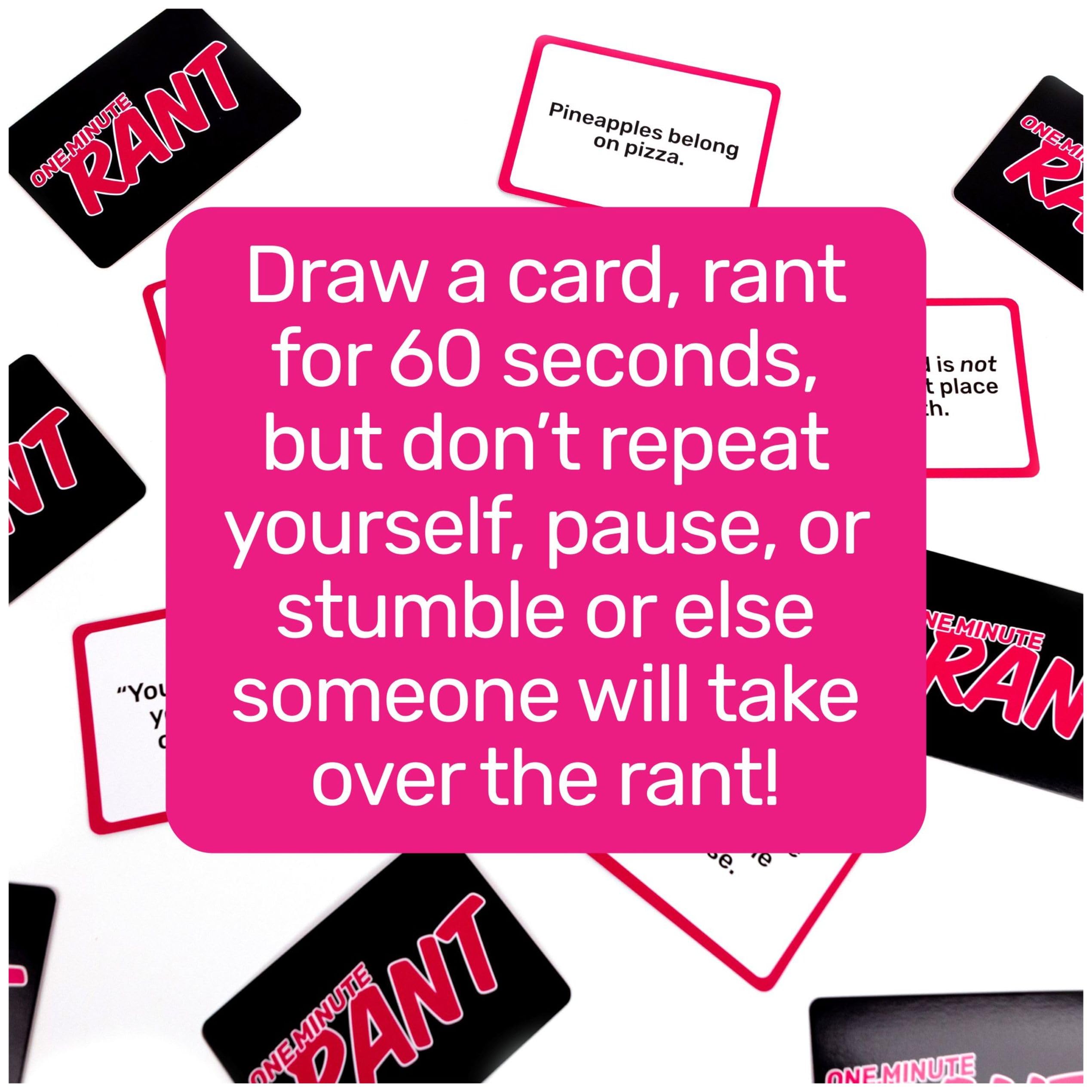 One Minute Rant: Hilarious Controversial Topic Card Game for Family Game Night – Spin Master