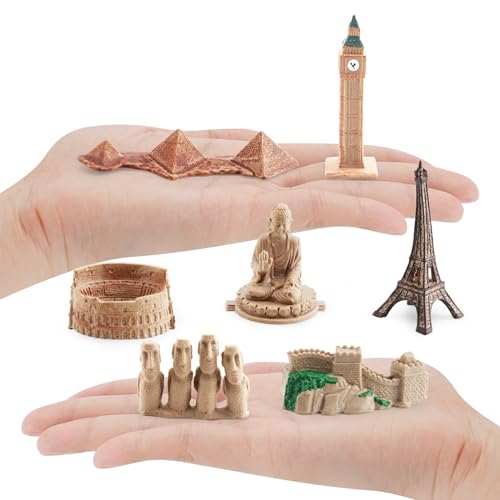 ONEST 20-Piece World Landmark Miniature Figurines Set for Kids & Adults