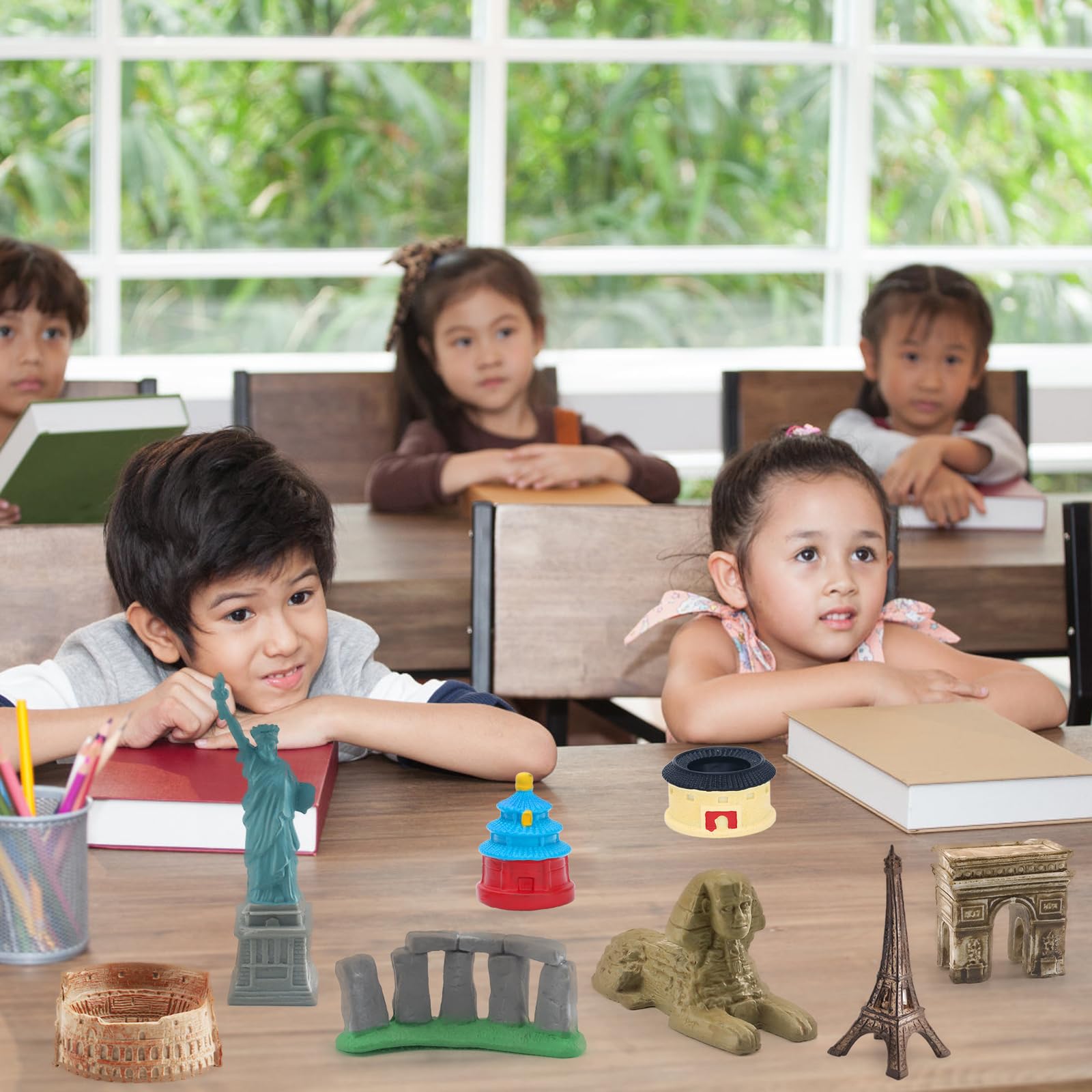 ONEST 20-Piece World Landmark Miniature Figurines Set for Kids & Adults