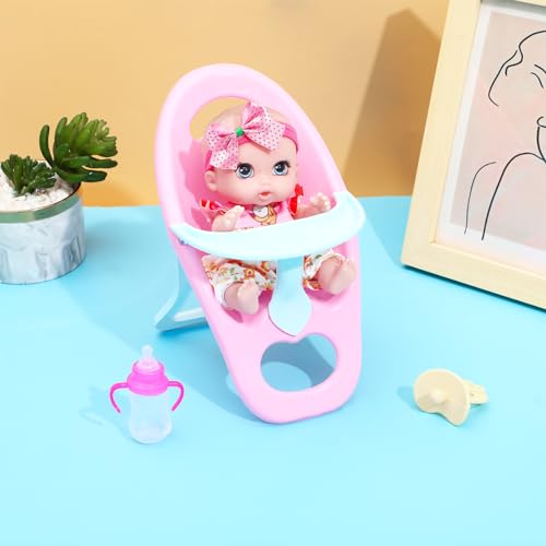 ONEST 4-Piece Mini Doll Set with Removable Clothes and Dining Chair Accessory