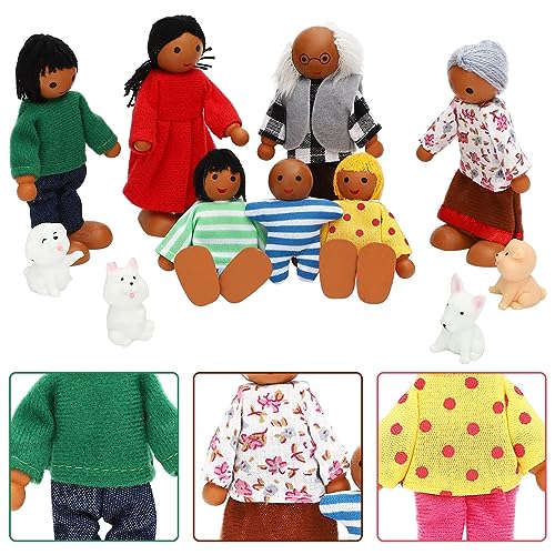 ONEST Wooden Dollhouse Family Set – 11 Pieces with Movable Limbs