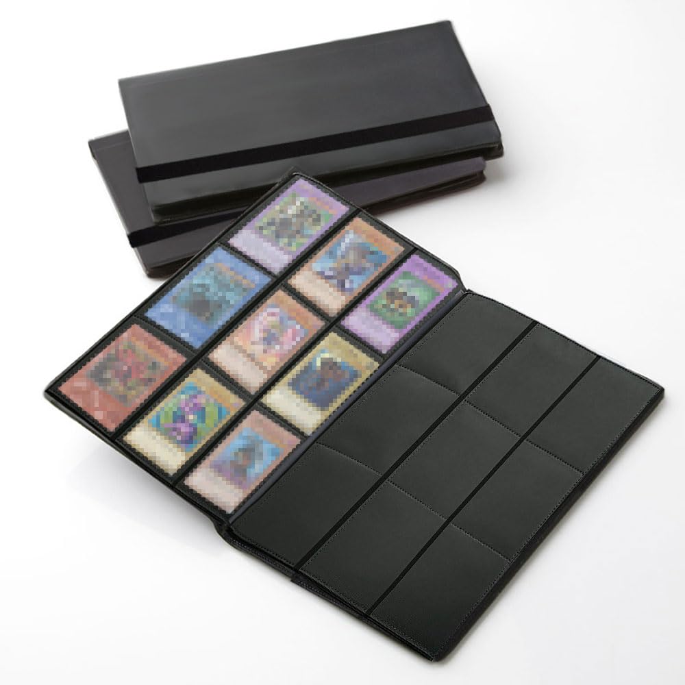 ONFUTAT 360-Pocket Trading Card Binder – Side-Loading Sleeves with Padded Protection, Black