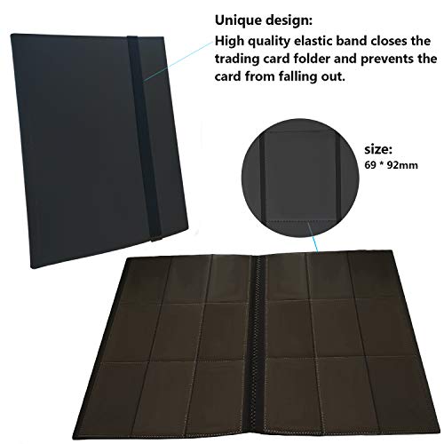 ONFUTAT 360-Pocket Trading Card Binder – Side-Loading Sleeves with Padded Protection, Black