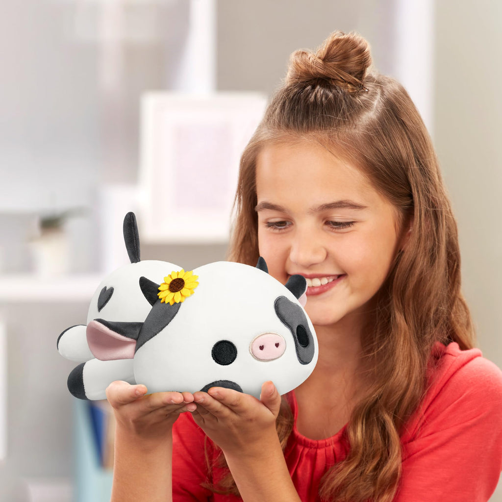 Onsoyours 9 Inch Cow Plush with Sunflower Headwear - Soft Stuffed Animal Toy for Kids