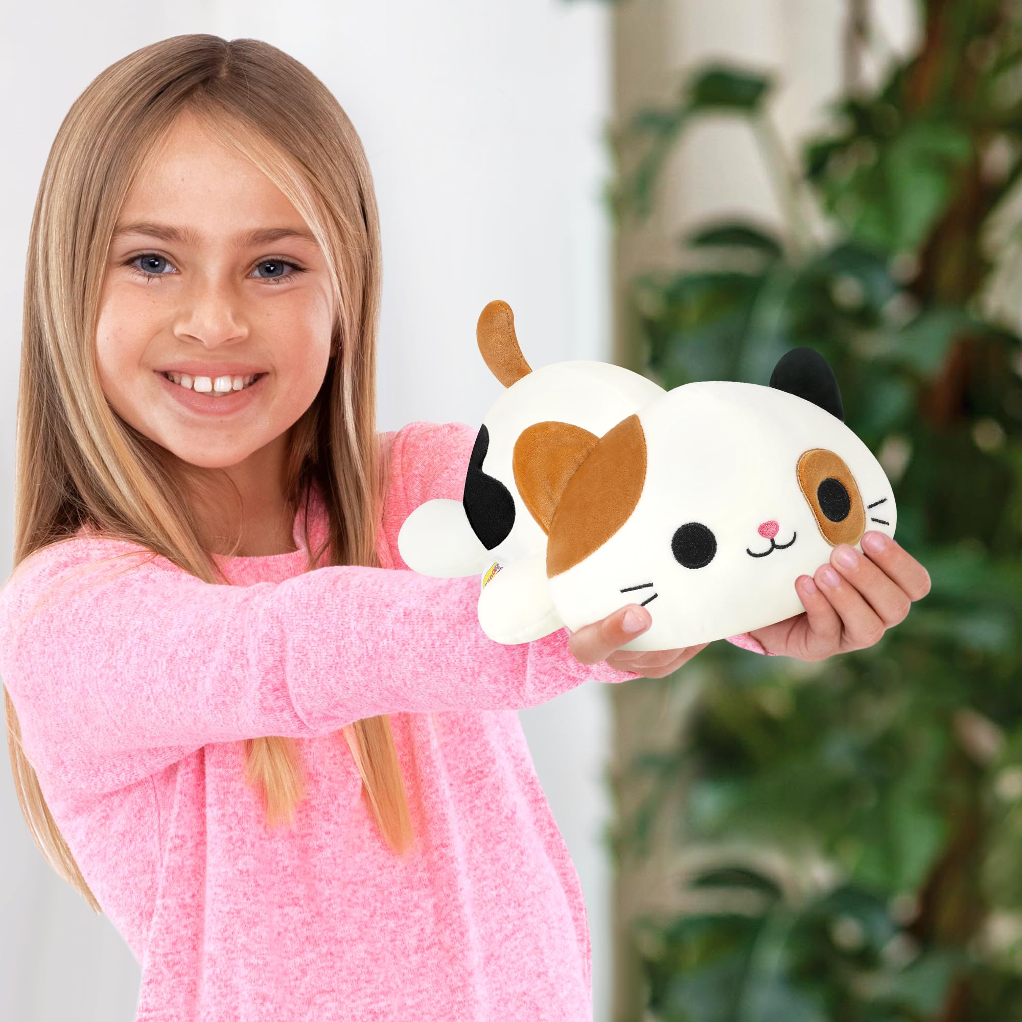 Onsoyours Calico Cat Plush Toy - 9" Soft Stuffed Kitten Pillow for Kids and Collectors