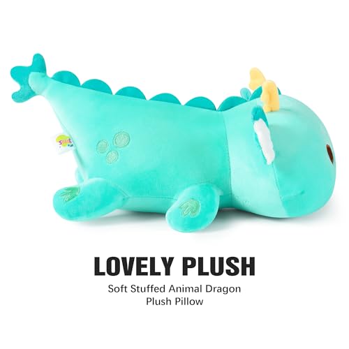 Onsoyours Chubby Dragon Stuffed Animal – 10-Inch Cyan Plushie, Soft & Huggable