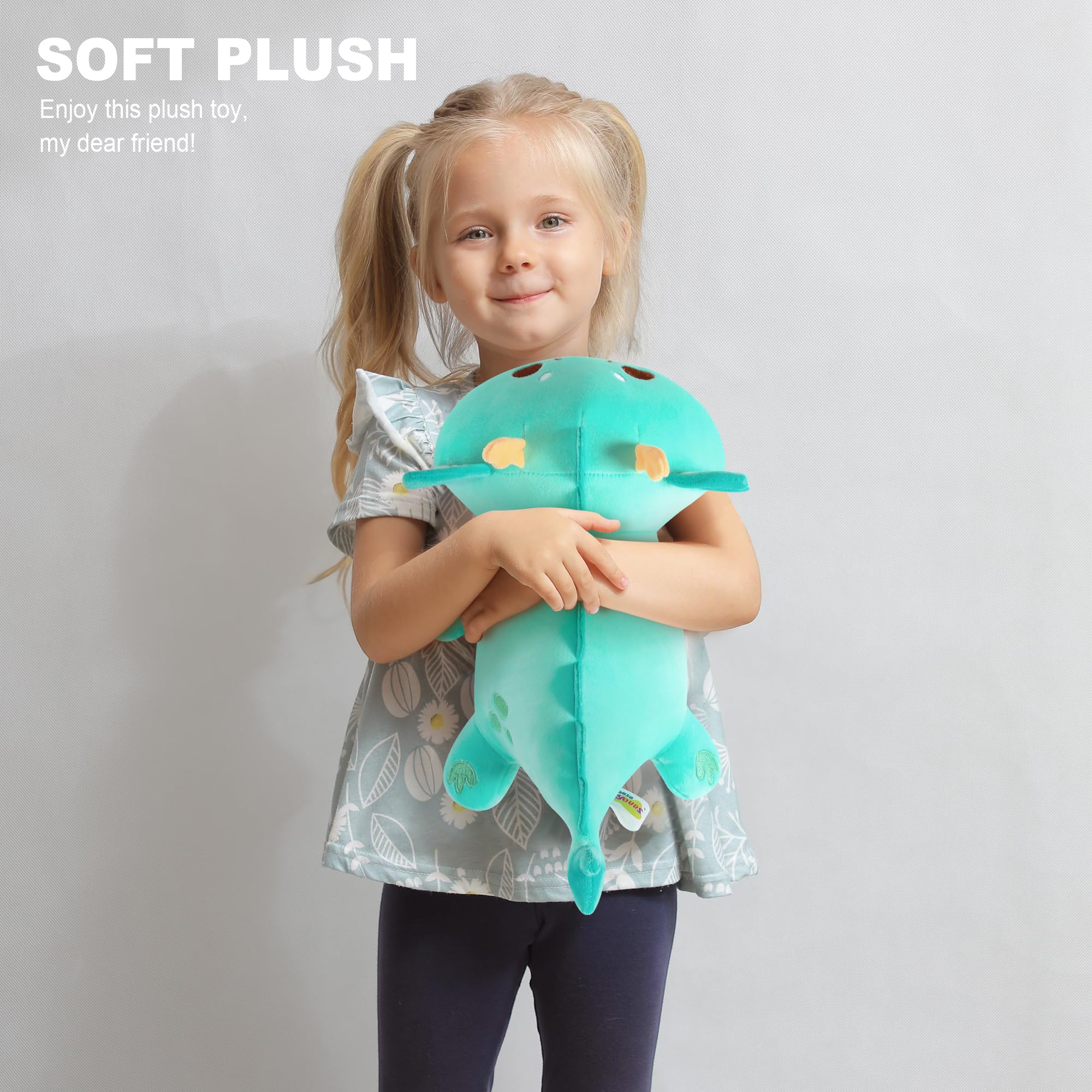 Onsoyours Chubby Dragon Stuffed Animal – 10-Inch Cyan Plushie, Soft & Huggable