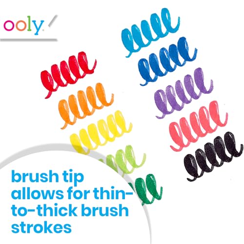 Ooly 10-Pack Washable Toddler Markers with Jumbo Grip - Brush Tip