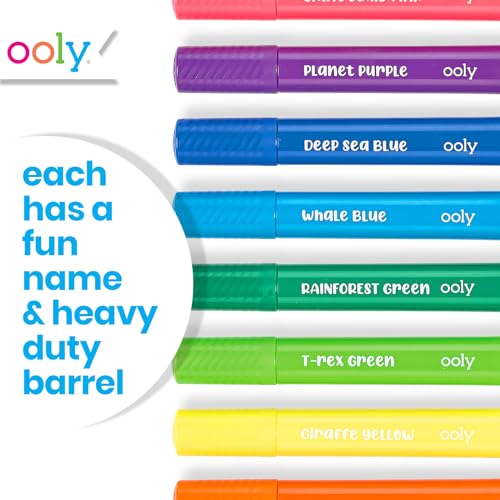 Ooly 10-Pack Washable Toddler Markers with Jumbo Grip - Brush Tip
