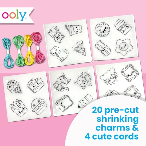 Ooly 24-Piece DIY Shrinking Art Kit - Pre-Cut Shrink Plastic Charms for Bracelets, Keychains, and More - BFF Bracelet Kit