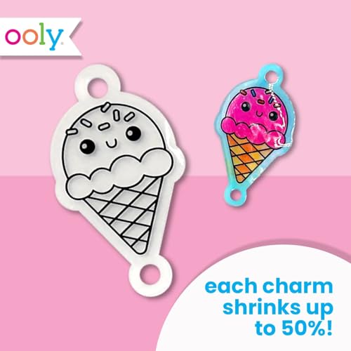 Ooly 24-Piece DIY Shrinking Art Kit - Pre-Cut Shrink Plastic Charms for Bracelets, Keychains, and More - BFF Bracelet Kit