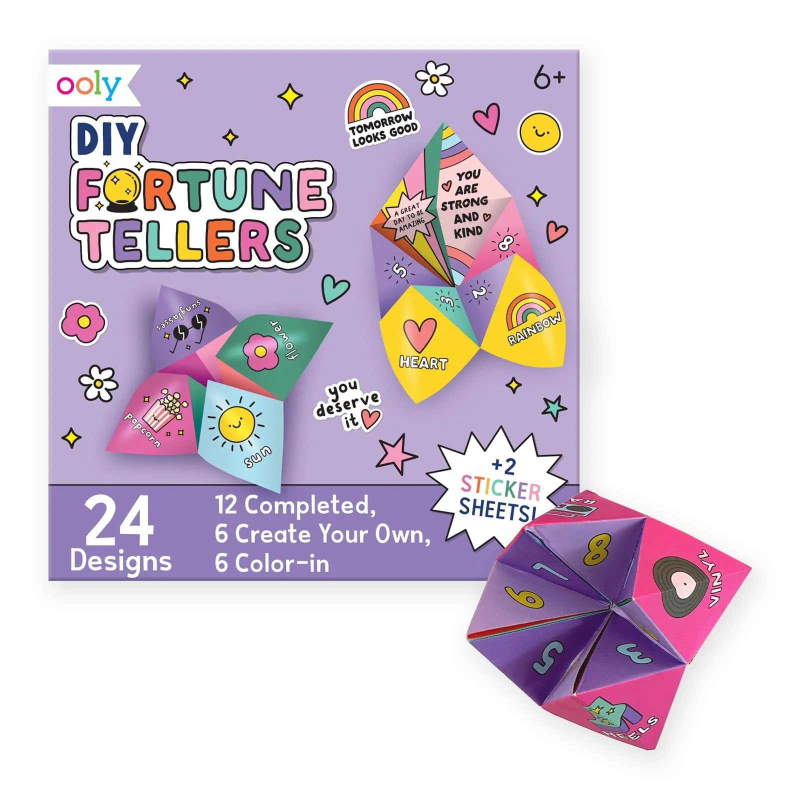 Ooly DIY Paper Fortune Teller Kit – 24 Designs, Stickers, Ages 6+
