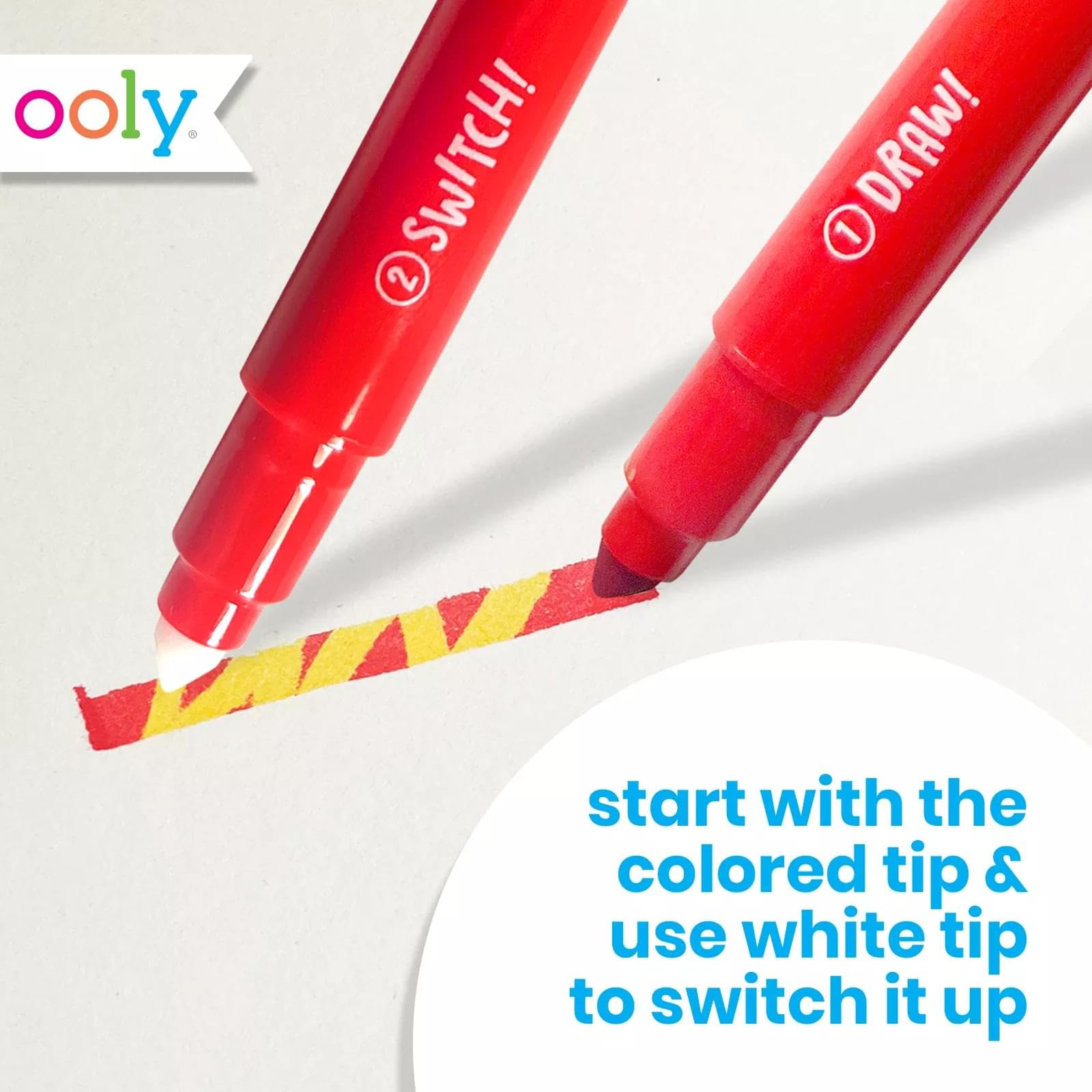 Ooly Switch-eroo Color Changing Markers: 12 Dual Tip Markers with Chisel Tips