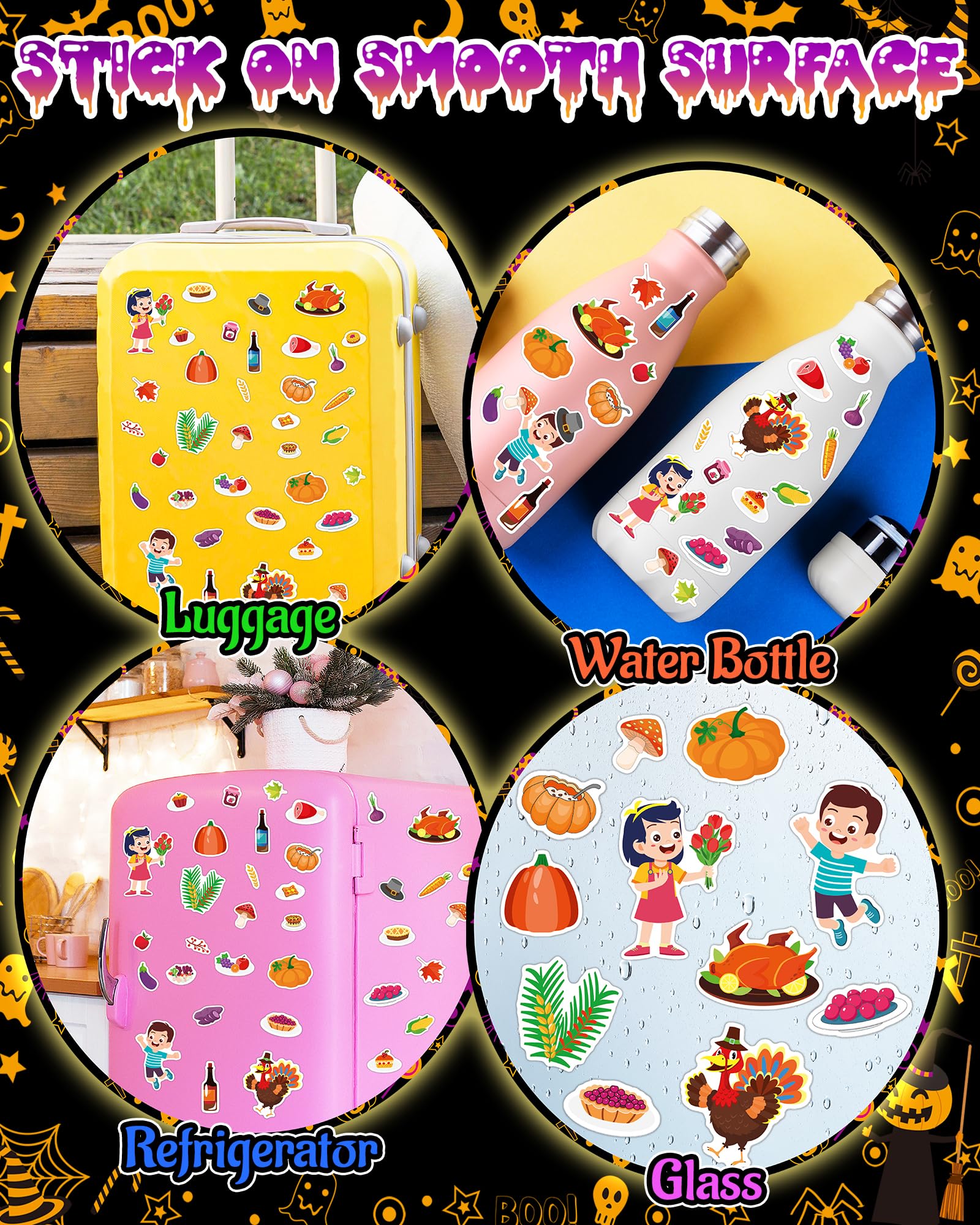 Oomloid Reusable Thanksgiving Sticker Book – Portable Travel Toy for Toddlers