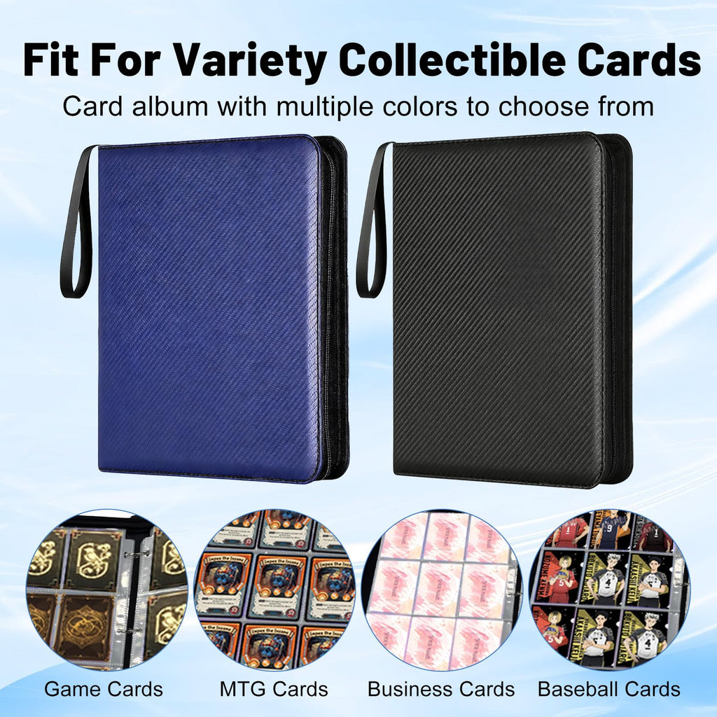 Opaalic 9 Pocket Trading Card Binder – Holds 1080 Cards, PU Leather, 60 Removable Sleeves for MTG, TCG, Sports Cards