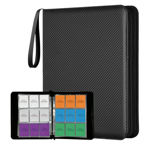 Opaalic 9 Pocket Trading Card Binder – Holds 1080 Cards, PU Leather, 60 Removable Sleeves for MTG, TCG, Sports Cards