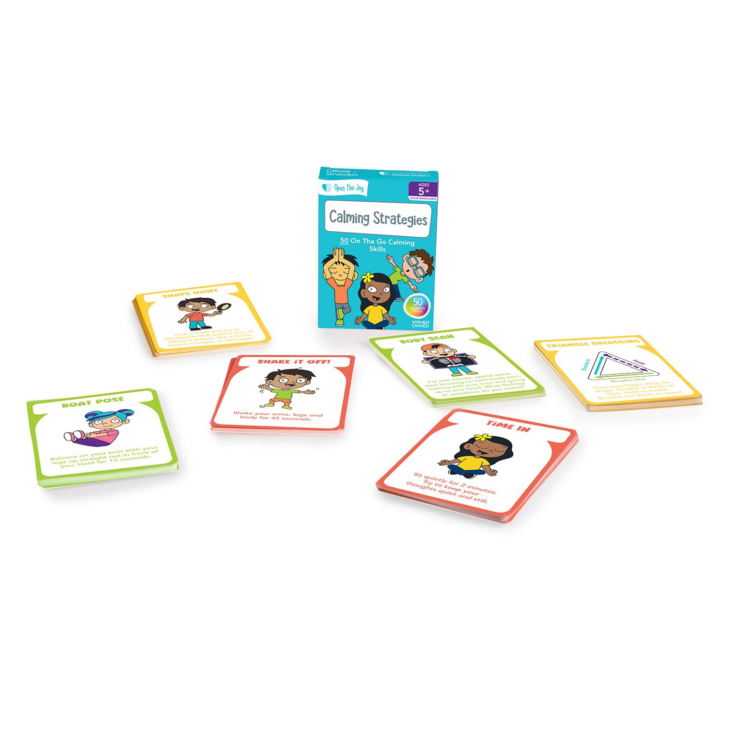 Open The Joy Calming Strategies Cards for Kids: 50+ Mindfulness & Emotional Regulation Activities