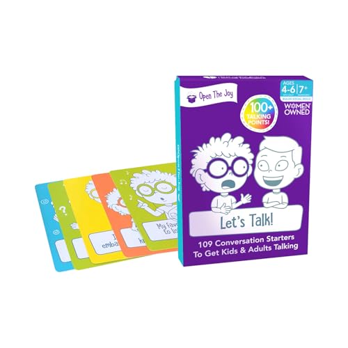 Open The Joy Let's Talk: 100+ Conversation Cards to Build Emotional Intelligence & Social Skills for Kids Ages 4+