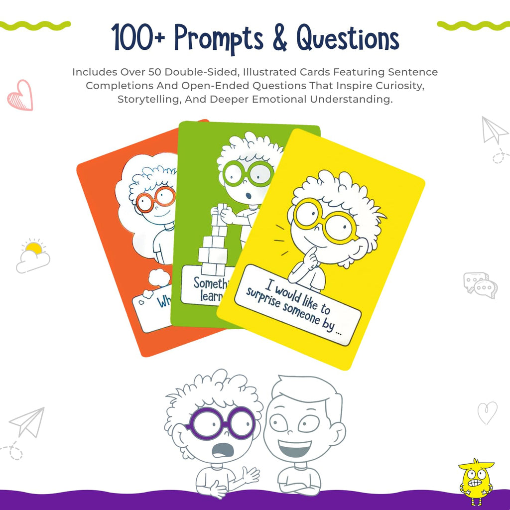 Open The Joy Let's Talk: 100+ Conversation Cards to Build Emotional Intelligence & Social Skills for Kids Ages 4+