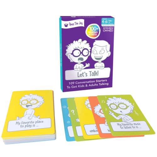 Open The Joy Let's Talk: 100+ Conversation Cards to Build Emotional Intelligence & Social Skills for Kids Ages 4+