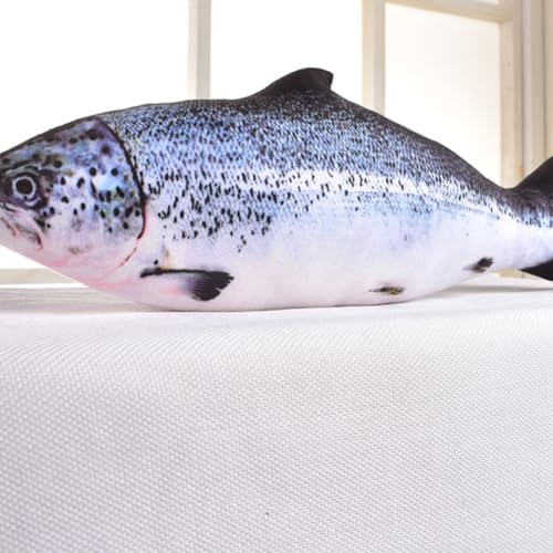 OPHRBU 24-Inch Simulation Fish Plush Pillow – Soft Stuffed Toy with Adjustable Filling