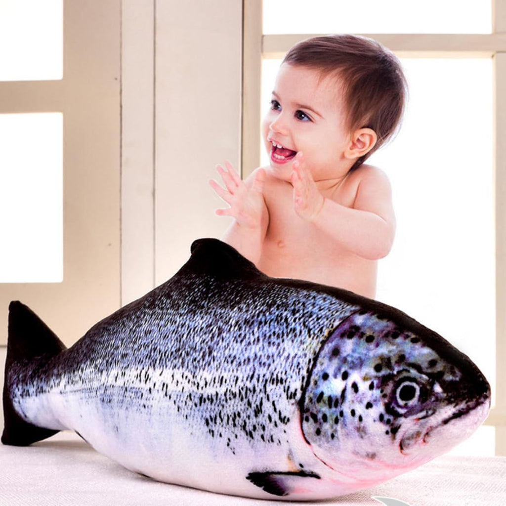 OPHRBU 24-Inch Simulation Fish Plush Pillow – Soft Stuffed Toy with Adjustable Filling