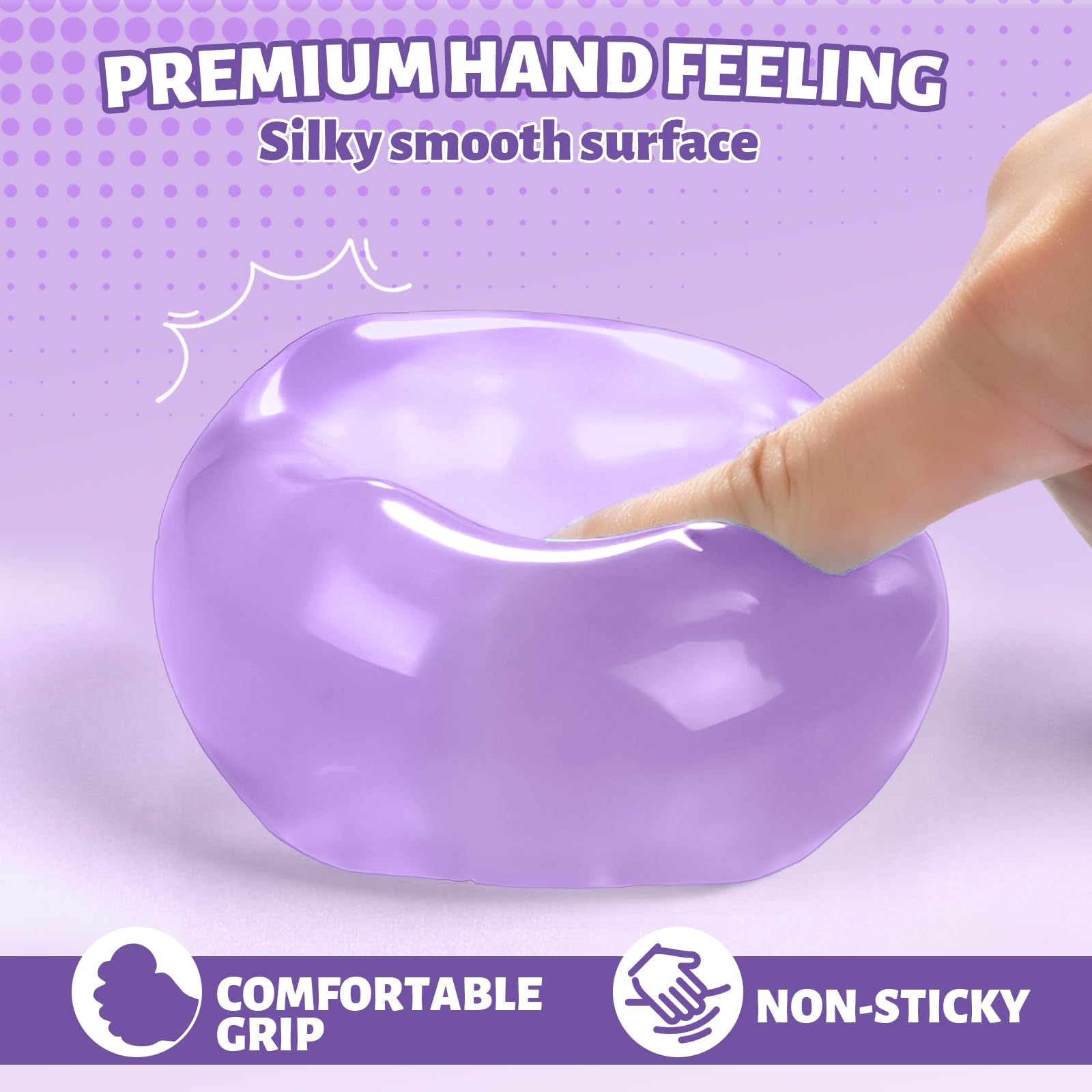 Opllsai Oversized Dense Gel Stress Cube (2.55") – Firm Slow-Rise Fidget Toy for Anxiety Relief