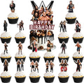 Optiacan 37-Piece Wrestling Cake Topper Set for Birthday Party Decor
