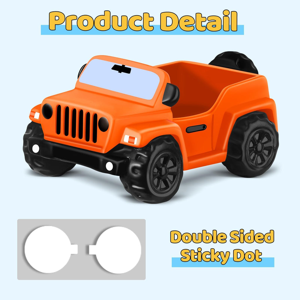 Orange Car Toy for Rubber Ducks - 3.5 Inch Jeep Dashboard Accessory for Ducking Trend