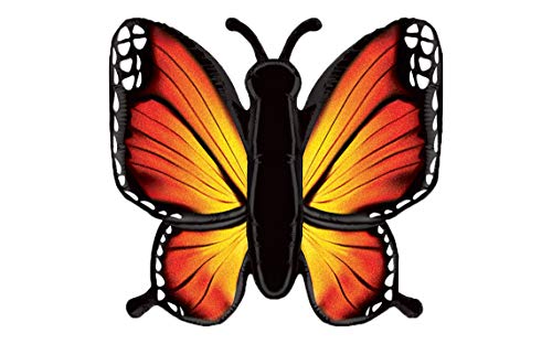 Orange Monarch Butterfly Jumbo 46-Inch Foil Balloon by Artisan Owl – Birthday & Autumn Party Decoration