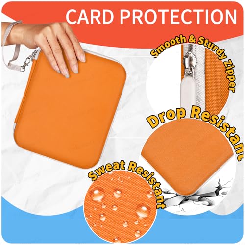Orange Yoto Card Holder – 96 Pocket Portable Binder with 12 Removable Sleeves