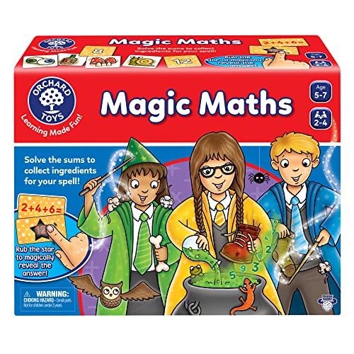 Orchard Toys Magic Maths Game – Wizard-Themed Math Practice for Ages 5-7, 2-4 Players