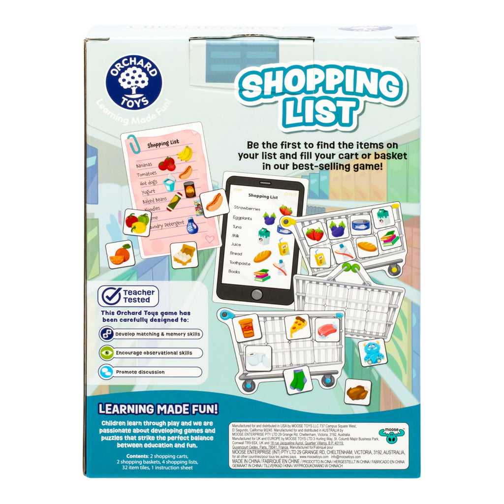Orchard Toys Shopping List Memory Game - Updated Artwork for Ages 3-7