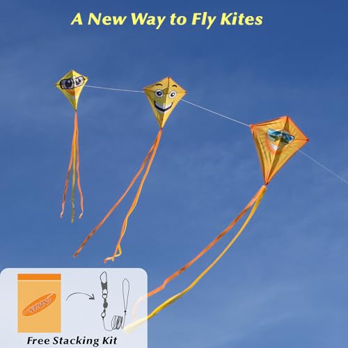 ORGCLDKT-33 Diamond Kite for Kids – Beginner-Friendly with Pre-Fitted Frames and Tandem Flying Kit