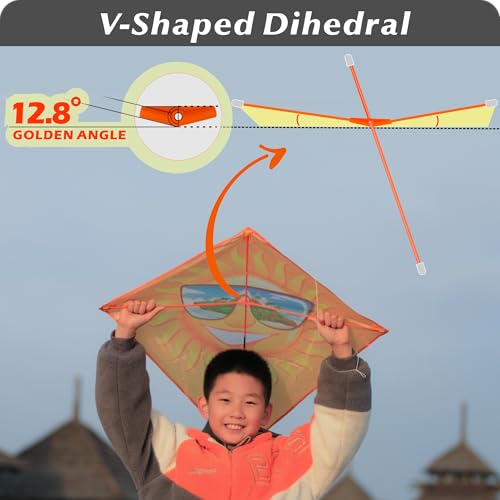 ORGCLDKT-33 Diamond Kite for Kids – Beginner-Friendly with Pre-Fitted Frames and Tandem Flying Kit