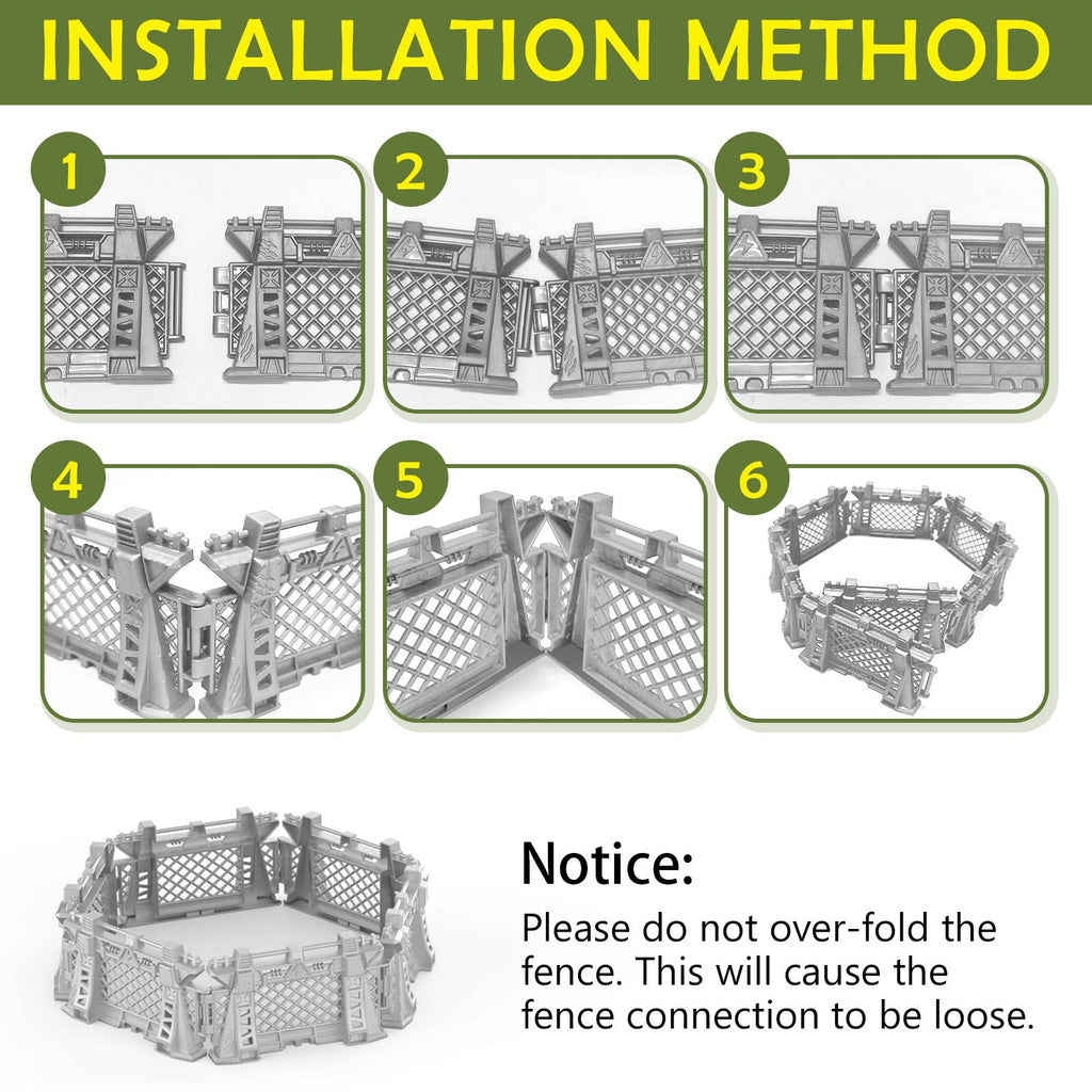 Oriate 12-Piece Dinosaur Cage Fence Playset – Expandable Toy Enclosure for Dino World Figures