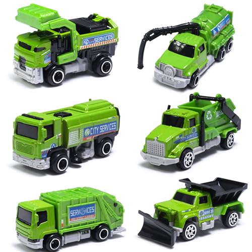 Oriate 1:64 Die-Cast Sanitation Vehicle Set – Garbage Trucks, Sweepers & Suction Cleaners for Kids 3+