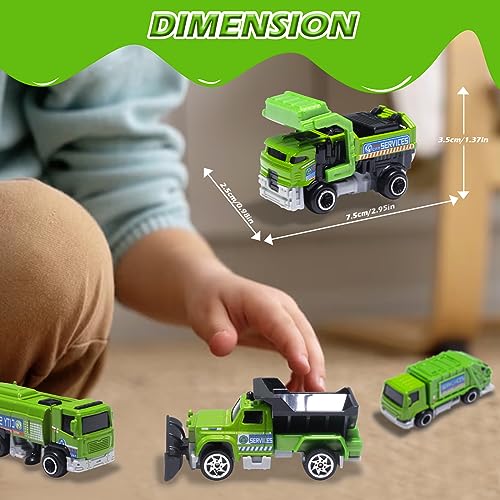 Oriate 1:64 Die-Cast Sanitation Vehicle Set – Garbage Trucks, Sweepers & Suction Cleaners for Kids 3+