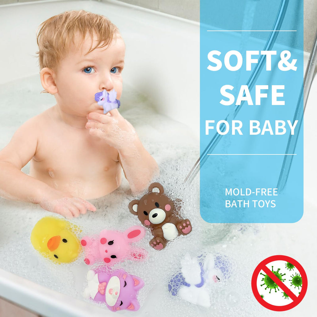 Oriate Bath Boat and Finger Puppets - 5 Silicone Animal Puppets with Floating Boat for Toddlers
