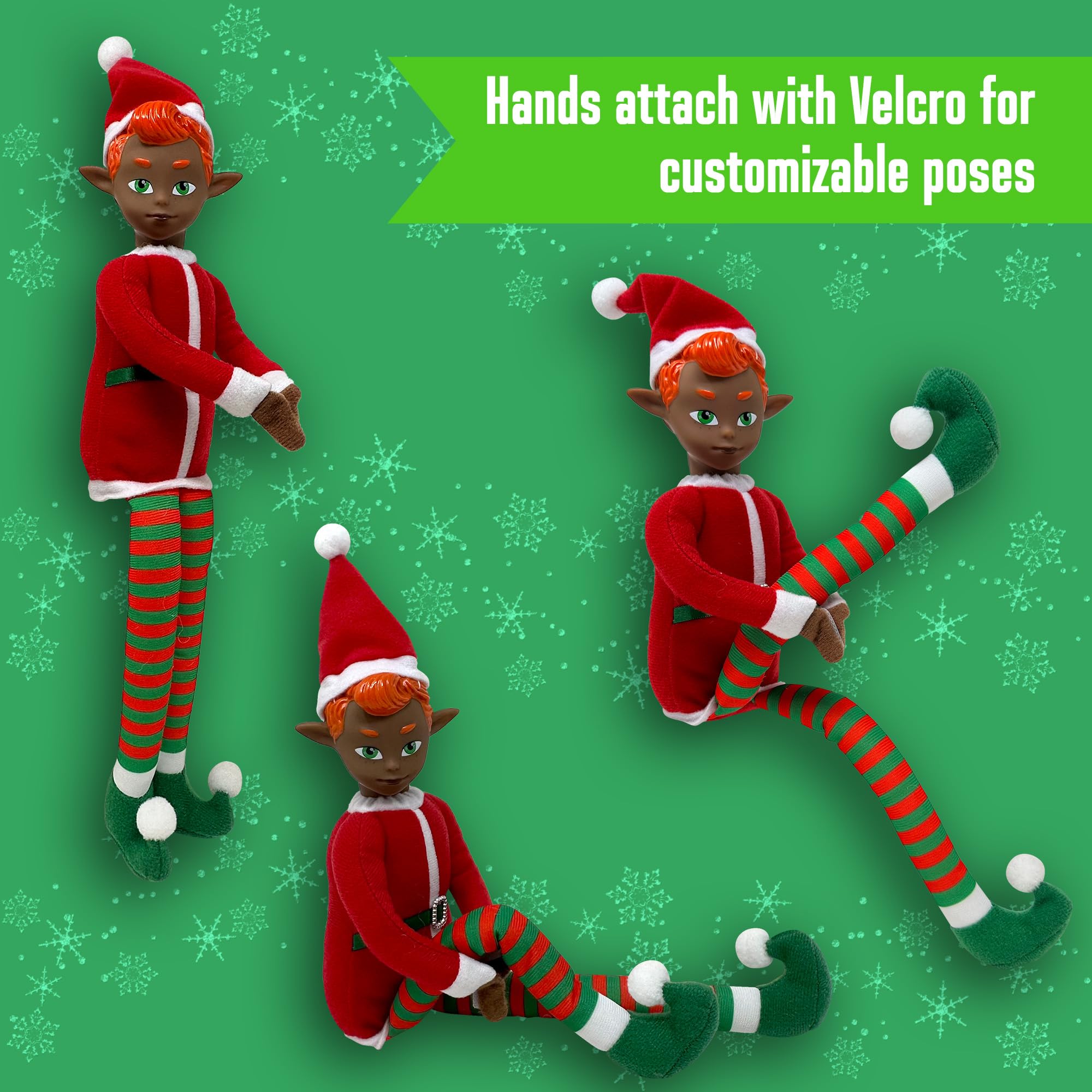 Original Elf 12-Inch Poseable Plush Christmas Elf Doll – Shelf Sitter with Dangling Legs