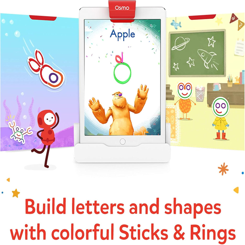 Osmo Little Genius Sticks & Rings - Hands-On Letter Formation & Creative Play for Ages 3-5 (iPad/Fire Tablet)