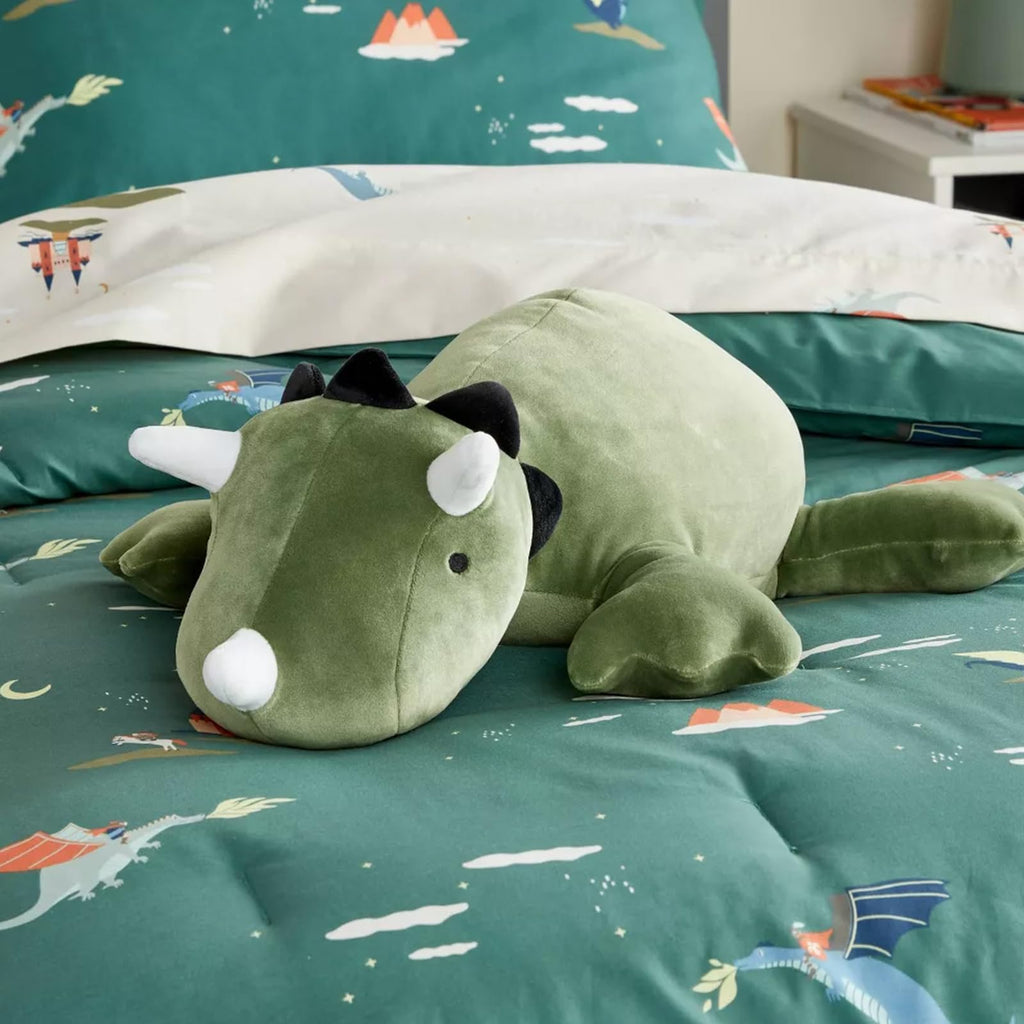 OSOCU Green Triceratops Microwavable Heating Pad - 16 Inch Weighted Plush Dinosaur with Lavender Scent
