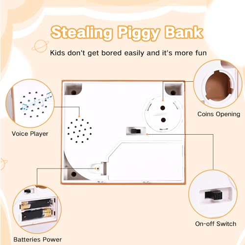 OSPNIEEK Panda Piggy Bank – Interactive Voice, Steals Coins, Holds 32-42 Coins