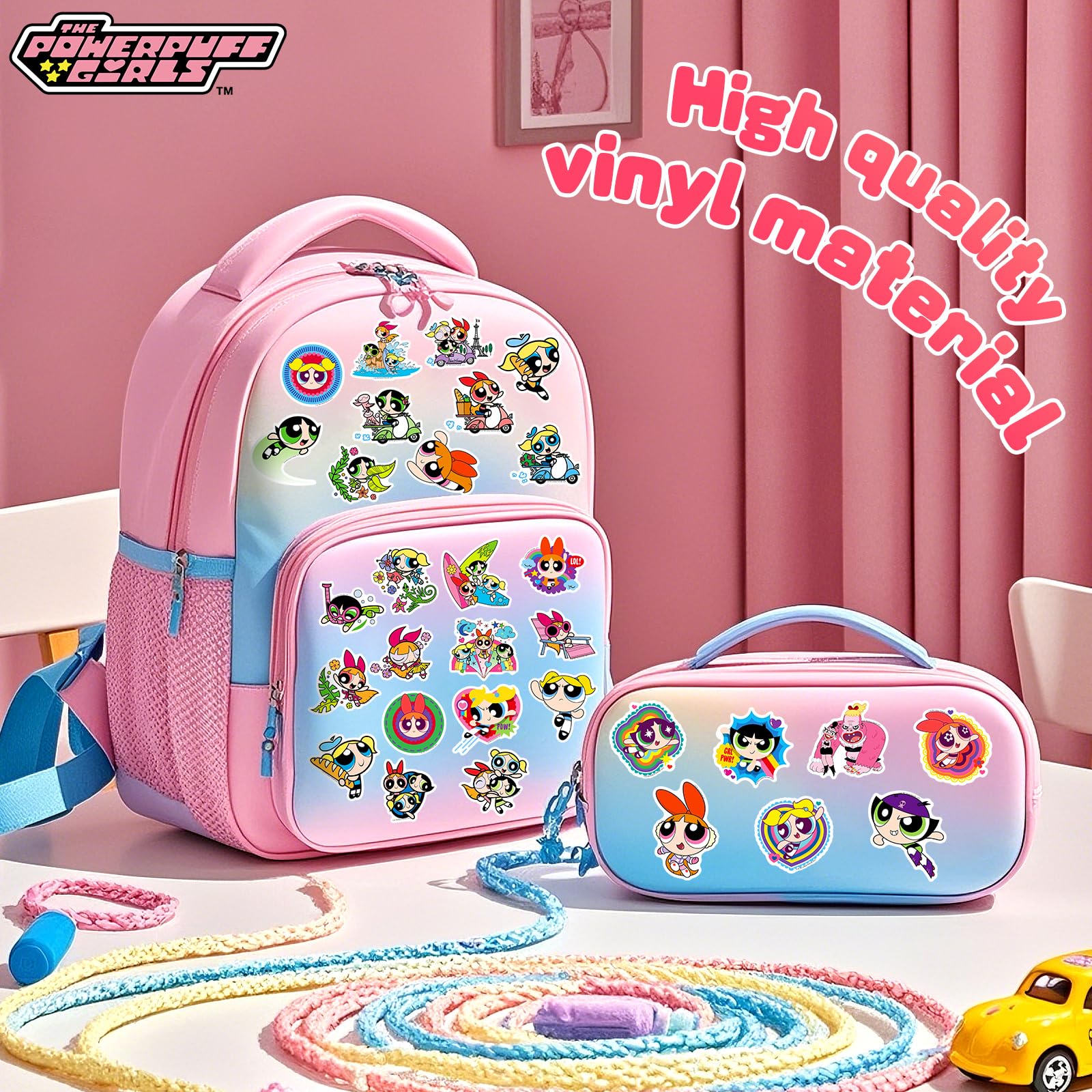 OtRainbow 100-Piece Powerpuff Girls Sticker Pack – Blossom, Bubbles, Buttercup Official Vinyl Decals