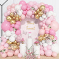 Ouddy Life 157-Piece Pink and White Balloon Arch Kit – Pink Gold Accents for Birthday, Baby Shower, Gender Reveal Parties