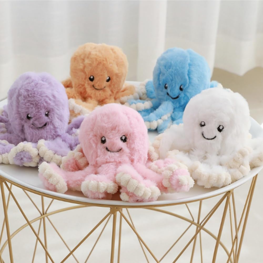 OUKEYI 15.7" Purple Octopus Plush – Soft Huggable Stuffed Animal Doll for Kids, Girls, Boys
