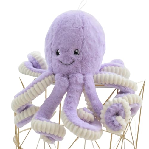 OUKEYI 15.7" Purple Octopus Plush – Soft Huggable Stuffed Animal Doll for Kids, Girls, Boys