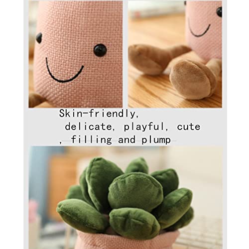 OUKEYI 9.8 Inch Succulent Plush Toy - Blue Flower Pot Stuffed Pillow for Kids